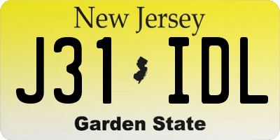 NJ license plate J31IDL