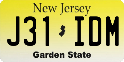 NJ license plate J31IDM