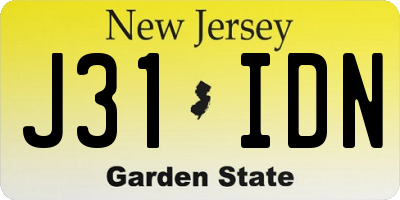 NJ license plate J31IDN