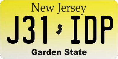 NJ license plate J31IDP