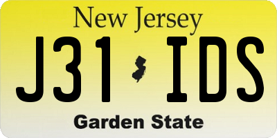 NJ license plate J31IDS