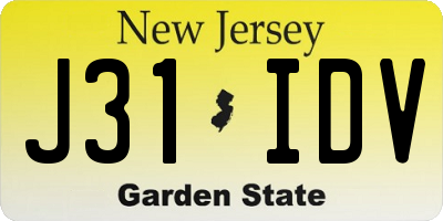 NJ license plate J31IDV