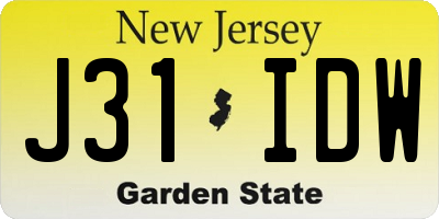 NJ license plate J31IDW