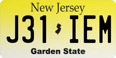 NJ license plate J31IEM
