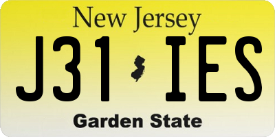 NJ license plate J31IES