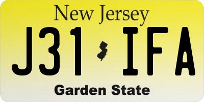 NJ license plate J31IFA