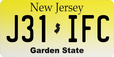 NJ license plate J31IFC