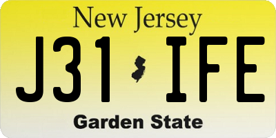 NJ license plate J31IFE