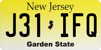 NJ license plate J31IFQ