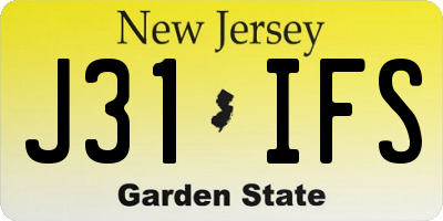 NJ license plate J31IFS