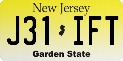 NJ license plate J31IFT