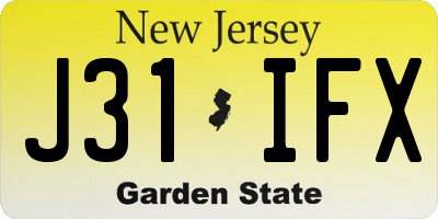 NJ license plate J31IFX
