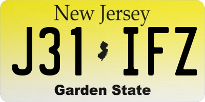 NJ license plate J31IFZ