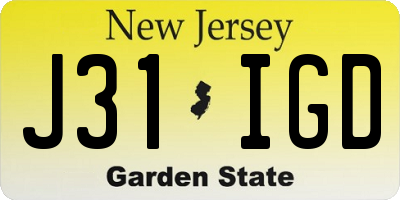 NJ license plate J31IGD