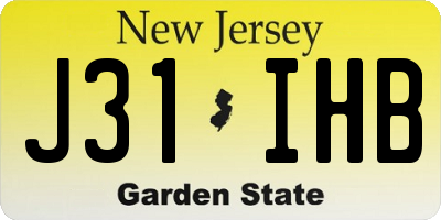 NJ license plate J31IHB