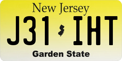 NJ license plate J31IHT