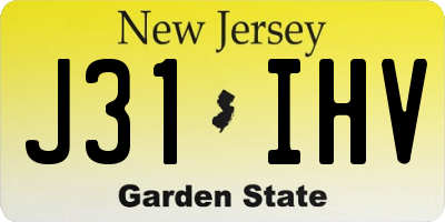 NJ license plate J31IHV