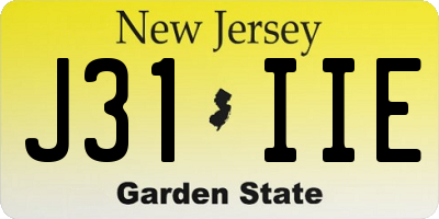 NJ license plate J31IIE