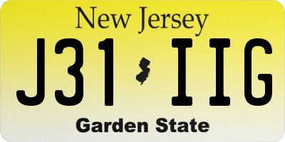 NJ license plate J31IIG