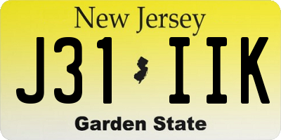 NJ license plate J31IIK