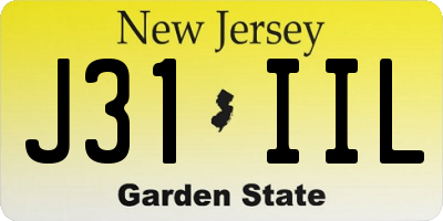 NJ license plate J31IIL