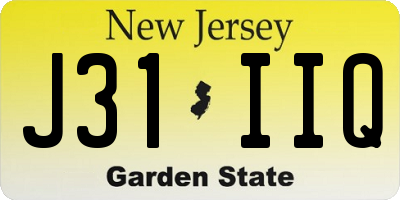 NJ license plate J31IIQ