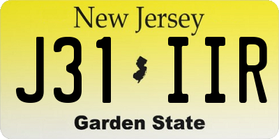 NJ license plate J31IIR