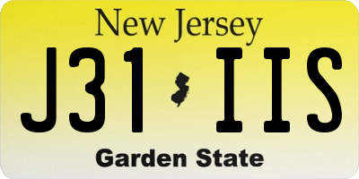 NJ license plate J31IIS
