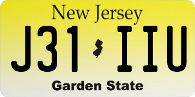 NJ license plate J31IIU