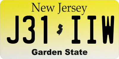 NJ license plate J31IIW