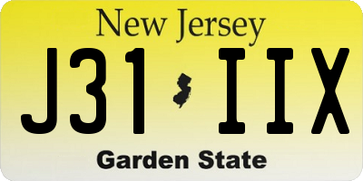 NJ license plate J31IIX