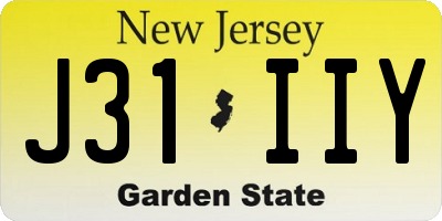NJ license plate J31IIY
