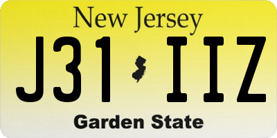 NJ license plate J31IIZ