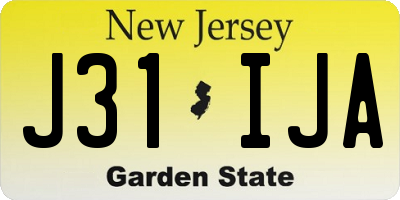 NJ license plate J31IJA