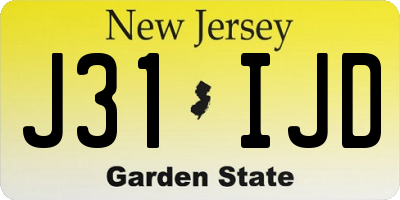 NJ license plate J31IJD