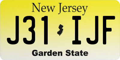 NJ license plate J31IJF