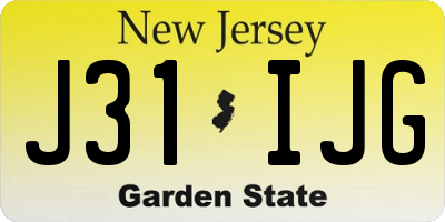 NJ license plate J31IJG