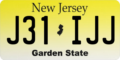 NJ license plate J31IJJ