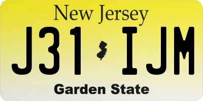 NJ license plate J31IJM