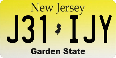 NJ license plate J31IJY
