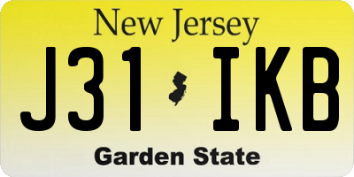 NJ license plate J31IKB