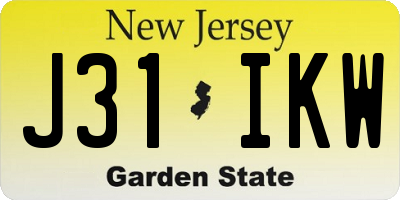 NJ license plate J31IKW