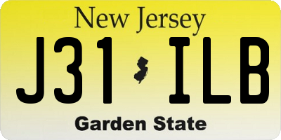 NJ license plate J31ILB