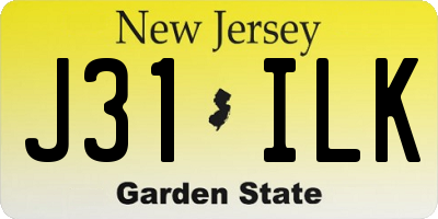 NJ license plate J31ILK