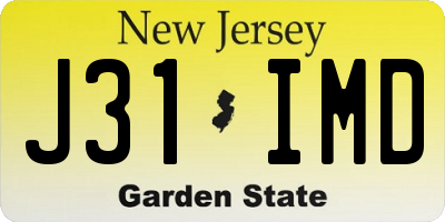 NJ license plate J31IMD