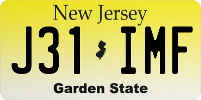 NJ license plate J31IMF