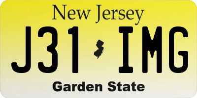 NJ license plate J31IMG
