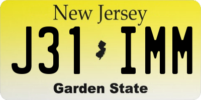 NJ license plate J31IMM