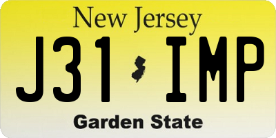NJ license plate J31IMP