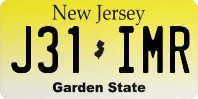 NJ license plate J31IMR